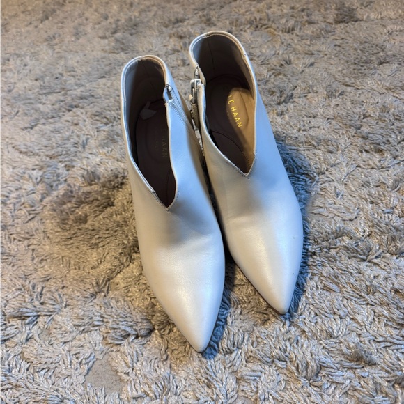 Cole Haan Cream Heeled Ankle Boots - Picture 2 of 4